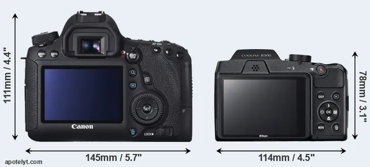 Comparison 6D or B500 rear