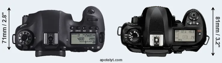 Compare 6D versus D100 top