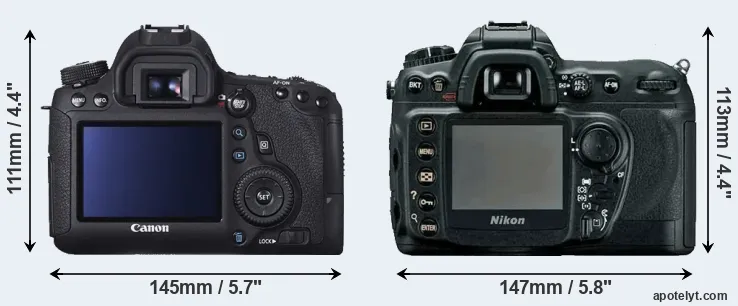 Comparison 6D or D200 rear