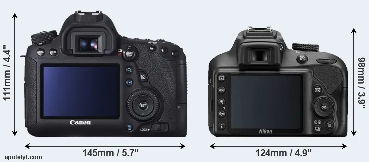Comparison 6D or D3400 rear