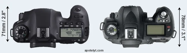 Compare 6D versus D70 top