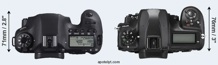 Compare 6D versus D780 top