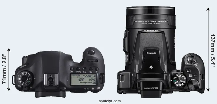 Compare 6D versus P900 top