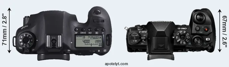 Compare 6D versus E-M1 II top