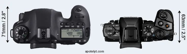 Compare 6D versus E-M1 top