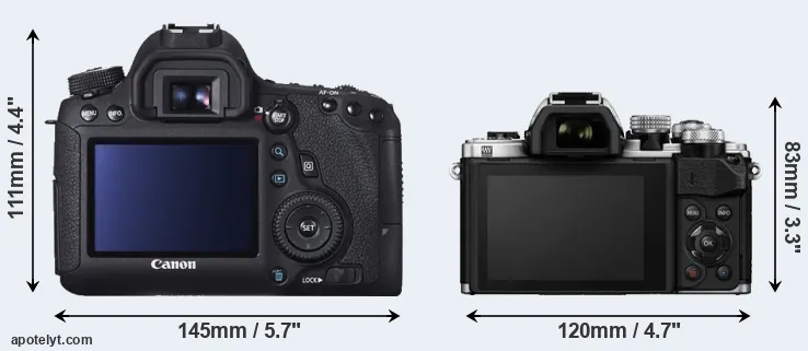 Comparison 6D or E-M10 II rear