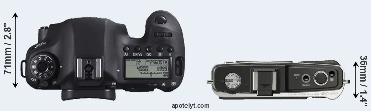 Compare 6D versus E-P2 top