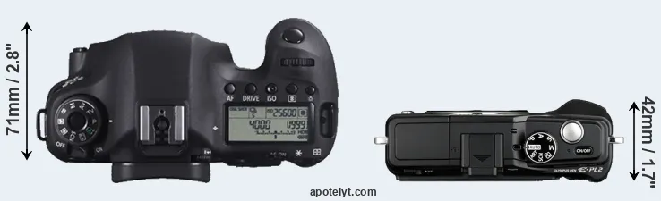 Compare 6D versus E-PL2 top