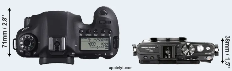 Compare 6D versus E-PL5 top