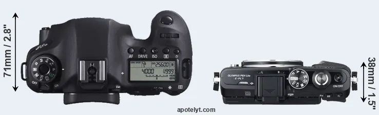 Compare 6D versus E-PL7 top
