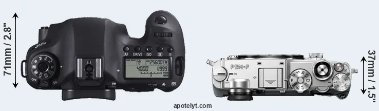 Compare 6D versus PEN-F top