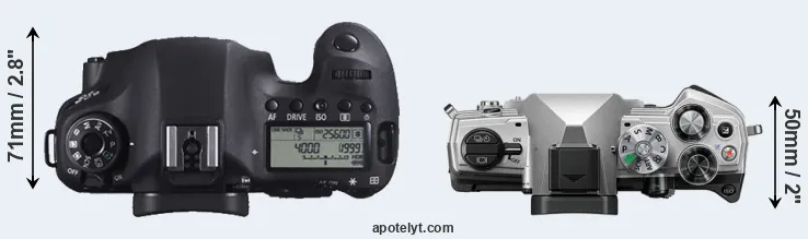 Compare 6D versus OM-5 top