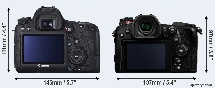 Comparison 6D or G9 rear