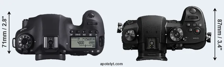 Compare 6D versus GH5 top