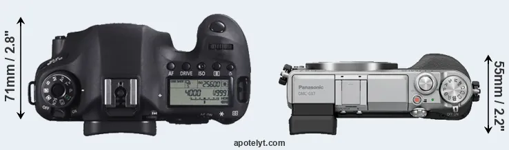 Compare 6D versus GX7 top