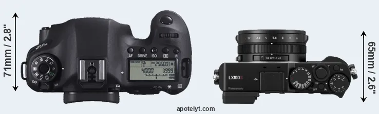 Compare 6D versus LX100 II top