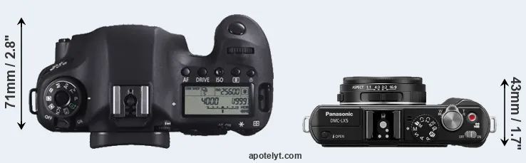 Compare 6D versus LX5 top
