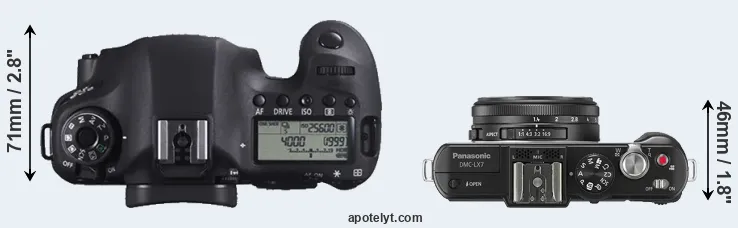 Compare 6D versus LX7 top