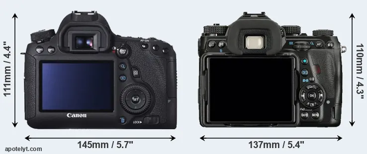 Comparison 6D or K-1 rear