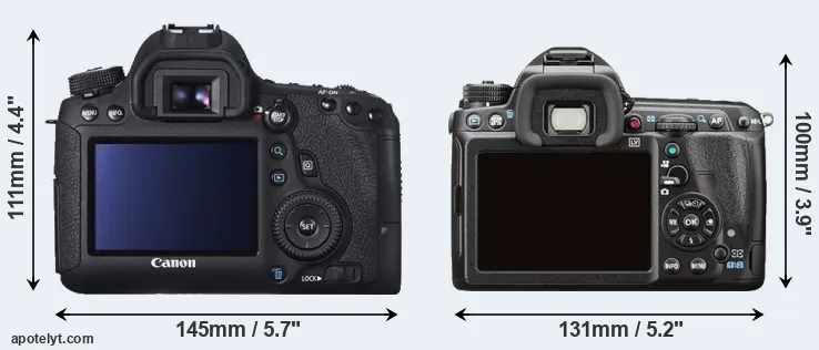 Comparison 6D or K-3 II rear