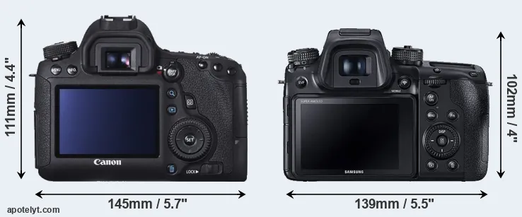 Comparison 6D or NX1 rear