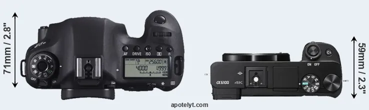 Compare 6D versus A6100 top