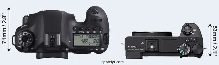 Compare 6D versus A6500 top