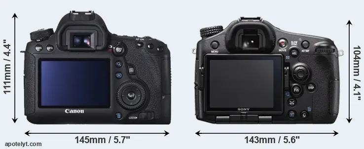 Comparison 6D or A77 II rear