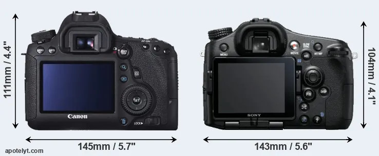 Comparison 6D or A77 rear
