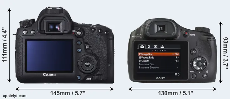 Comparison 6D or HX350 rear
