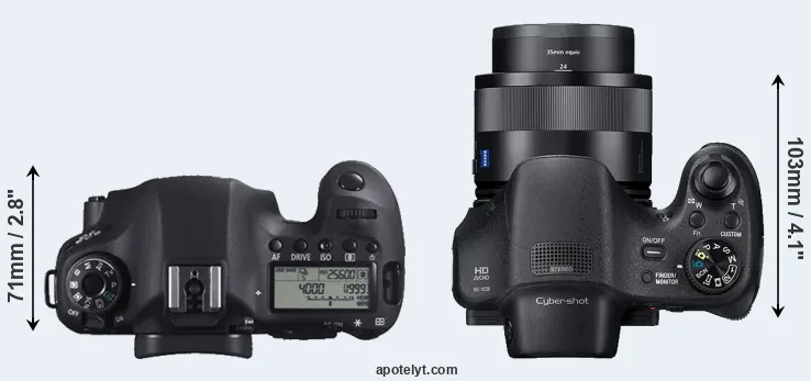 Compare 6D versus HX350 top