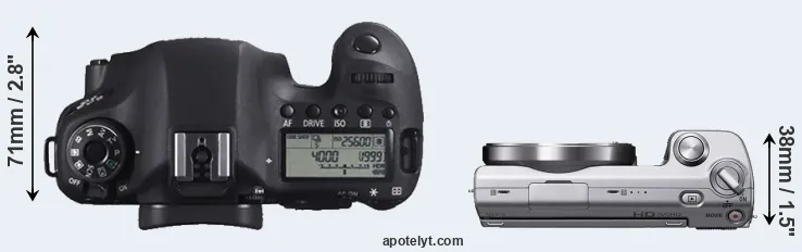 Compare 6D versus NEX-5 top