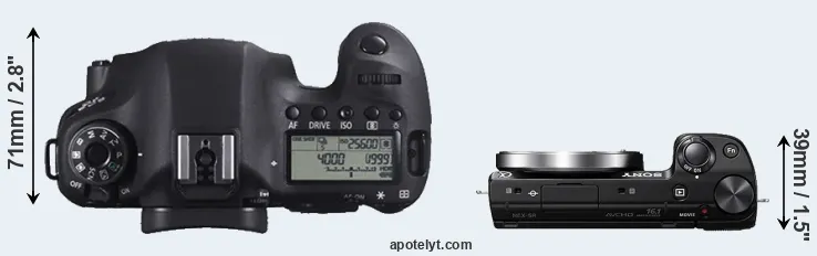 Compare 6D versus NEX-5R top