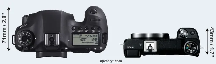 Compare 6D versus NEX-6 top