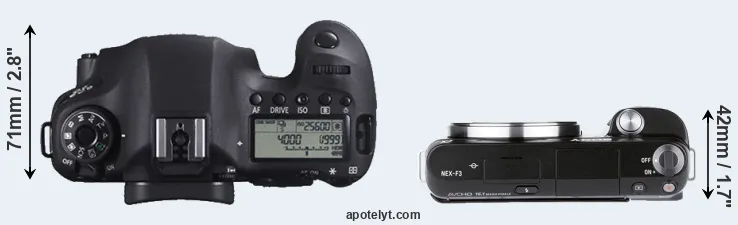 Compare 6D versus NEX-F3 top