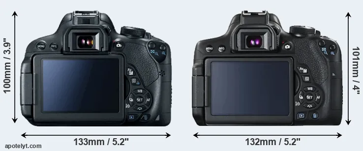 Comparison 700D or 750D rear