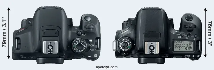 Compare 700D versus 77D top