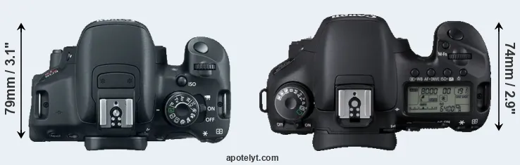 Compare 700D versus 7D top