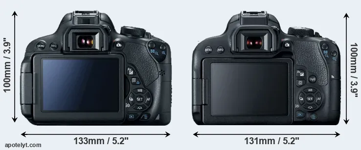 Comparison 700D or 800D rear