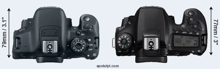 Compare 700D versus 90D top