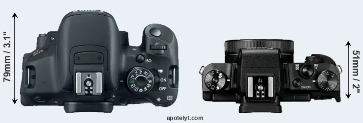 Compare 700D versus G1X Mark III top