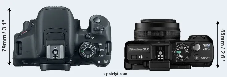Compare 700D versus G1X top
