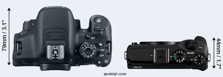 Compare 700D versus M3 top