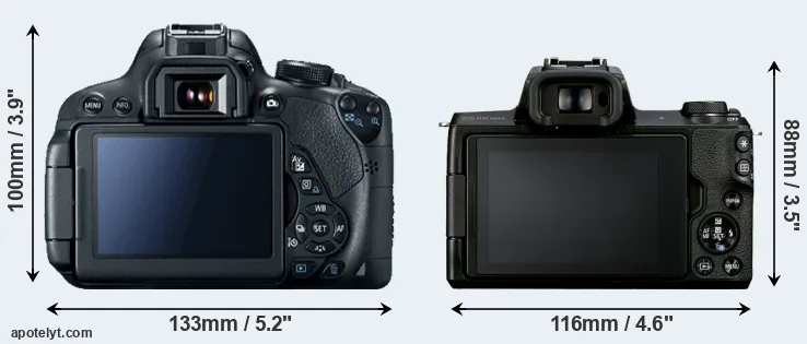 Comparison 700D or M50 Mark II rear