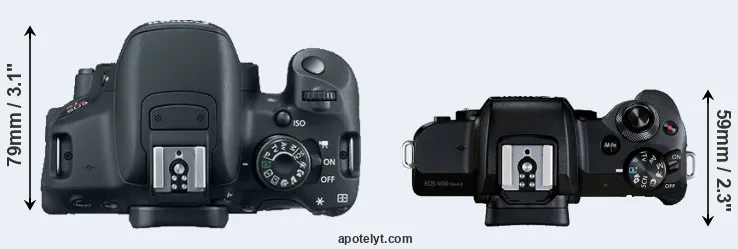 Compare 700D versus M50 Mark II top