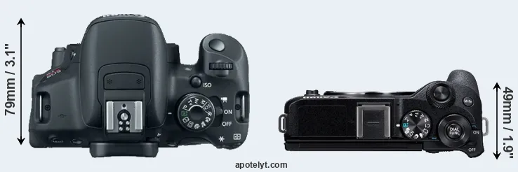 Compare 700D versus M6 Mark II top