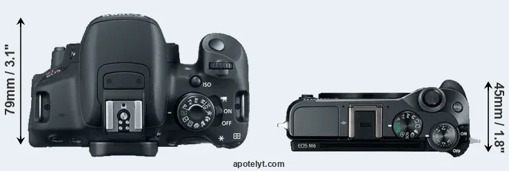 Compare 700D versus M6 top