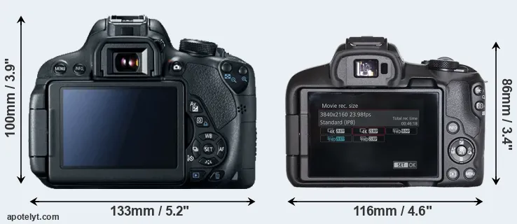 Comparison 700D or R50 rear