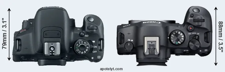 Compare 700D versus R6 Mark II top