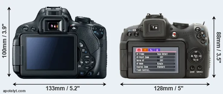 Comparison 700D or SX1 rear